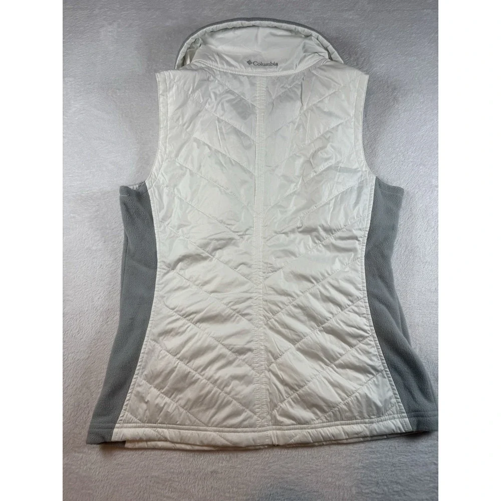Columbia Vest Quilted Women's White Full Zip Lightweight Medium Hiking‎ Outdoors